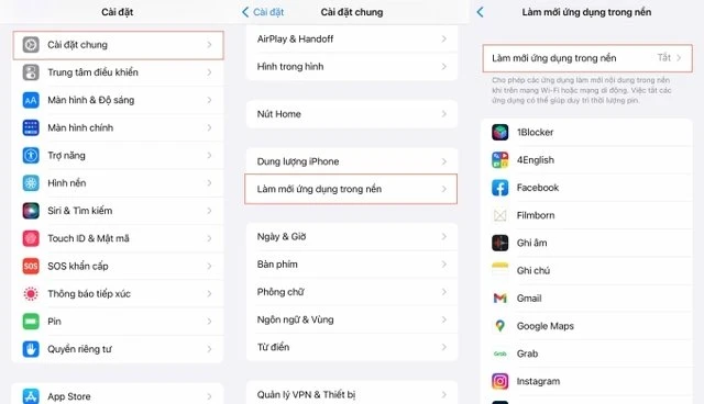 Thao tác sử dụng điện thoại iPhone và kiểm soát ứng dụng ngầm