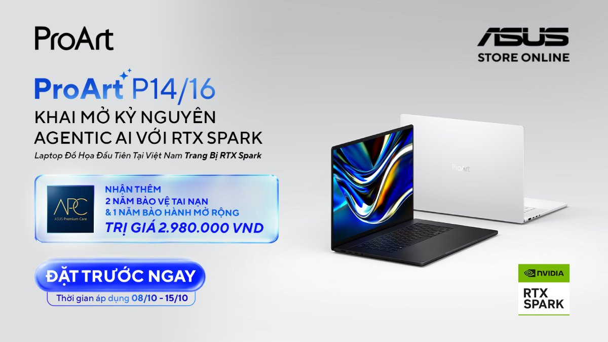 Laptop đồ họa cao cấp ASUS ProArt P16 trang bị nền tảng NVIDIA RTX Spark