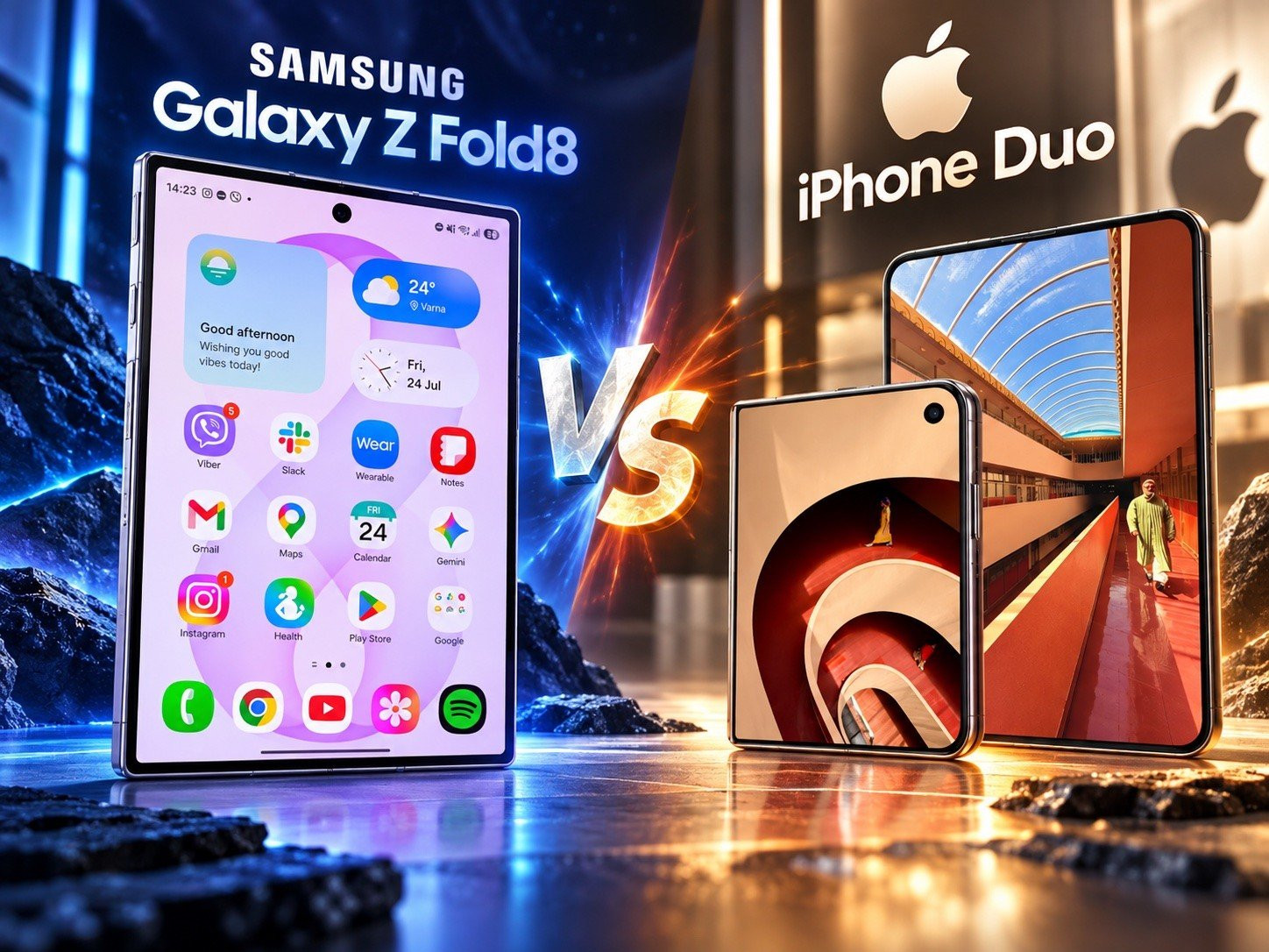 Galaxy Z Fold8 và iPhone Duo đối đầu thiết kế