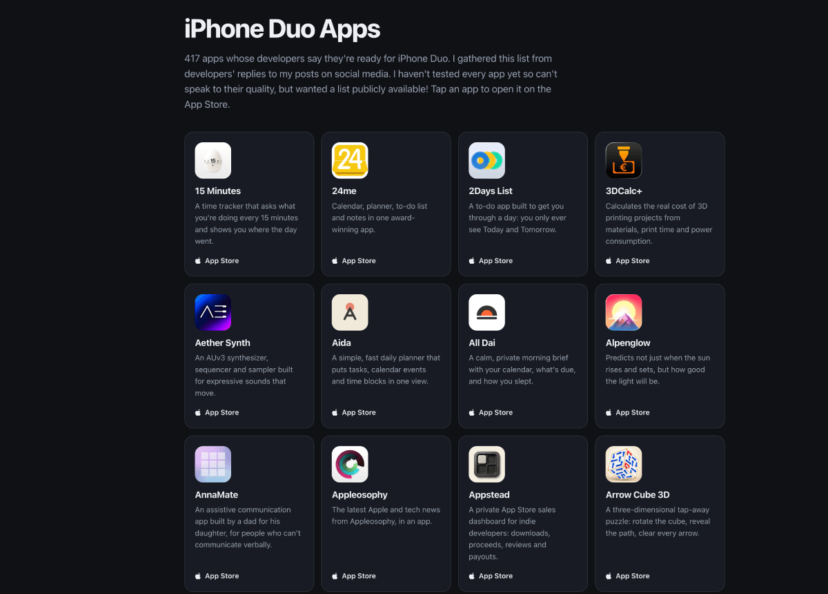 Nhiều ứng dụng đã được tối ưu hóa cho iPhone Duo