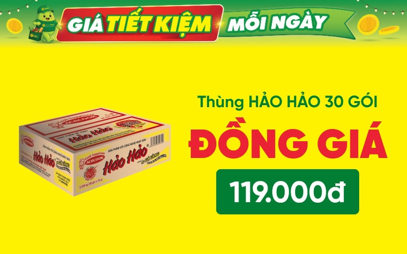 Mì Hảo Hảo giá sốc cuối tháng mua 10 tặng 1 thùng đồng giá 119K