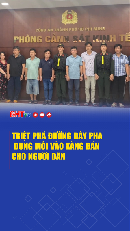 Triệt phá đường dây pha dung môi vào xăng bán cho người dân