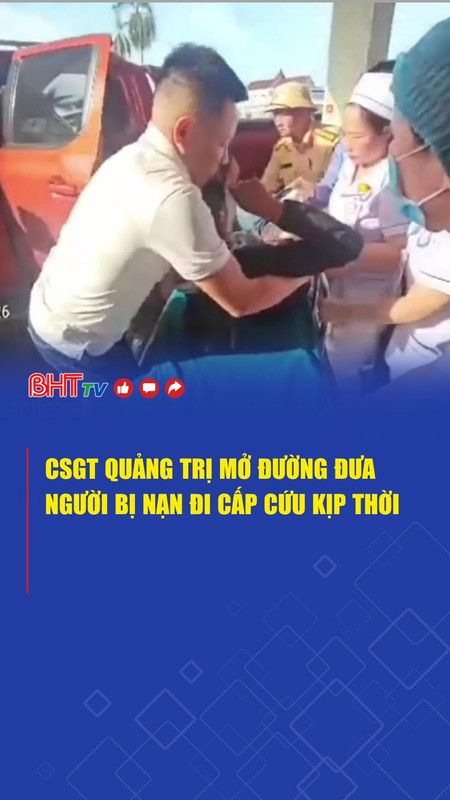 CSGT Quảng Trị mở đường đưa người bị nạn đi cấp cứu kịp thời