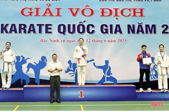 Nữ VĐV Hà Tĩnh giành huy chương vàng Giải vô địch trẻ Karate quốc gia