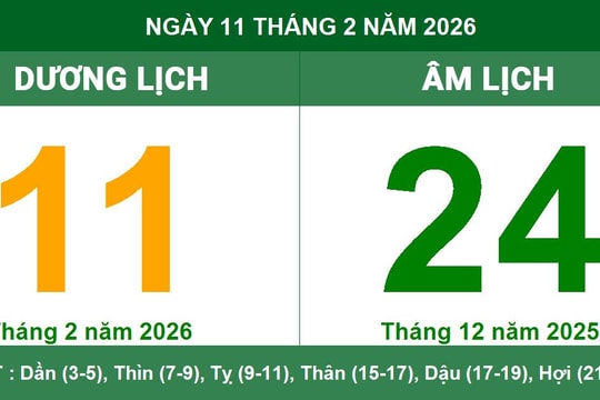 Lịch âm dương ngày 11/02/2026: Những lưu ý quan trọng về giờ hoàng đạo và hướng xuất hành