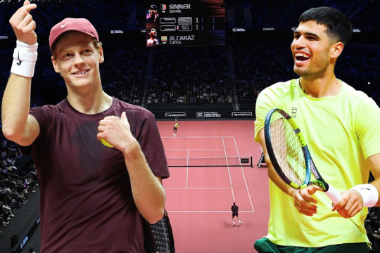 Jannik Sinner vượt Carlos Alcaraz chiếm ngôi số 1 thế giới trên bảng xếp hạng UTR