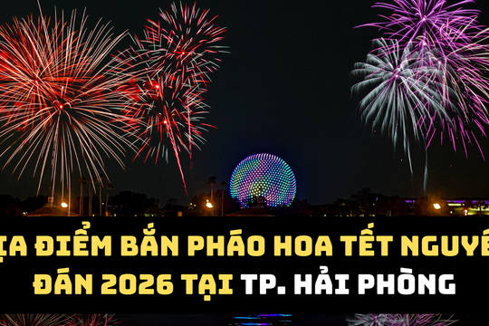 12 địa điểm bắn pháo hoa Tết Bính Ngọ 2026 tại TP.Hải Phòng