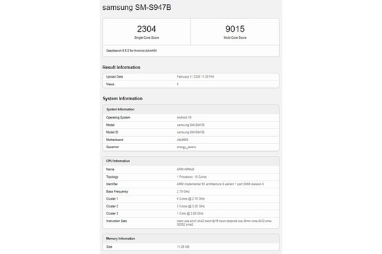 Galaxy S26 Plus lộ điểm hiệu năng: Xác nhận chip Exynos 2600 cho phiên bản quốc tế