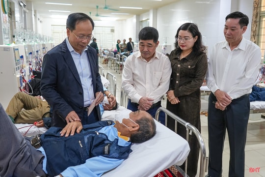 Bí thư Tỉnh uỷ và Chủ tịch Hội Người cao tuổi Việt Nam chúc tết bệnh nhân nặng, đối tượng bảo trợ xã hội