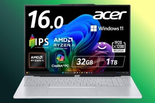Acer ra mắt Swift Air 16: Laptop 16 inch nhẹ kỷ lục 990 gram trang bị chip Ryzen AI