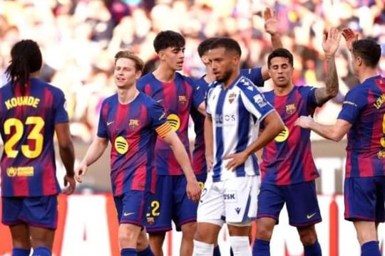 Frenkie de Jong rực sáng, Barcelona bóp nghẹt Levante tại Camp Nou