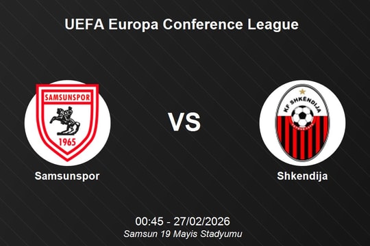 Nhận định Samsunspor vs Shkendija - UEFA Europa Conference League 00:45 ngày 27/02