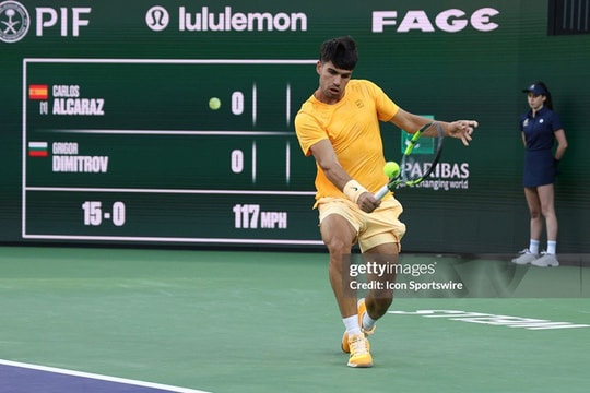 Carlos Alcaraz đè bẹp Grigor Dimitrov sau 66 phút tại Indian Wells: Nối dài mạch 13 trận thắng