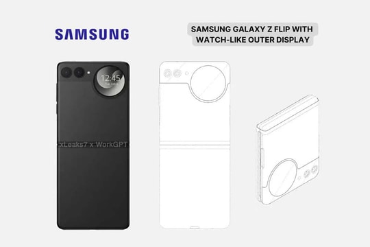 Samsung lộ diện bằng sáng chế Galaxy Z Flip với màn hình phụ tròn giúp tối ưu giá thành