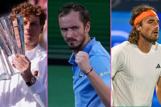 Bảng xếp hạng tennis 16/3: Sinner áp sát Alcaraz, Rybakina chiếm ngôi số 2 của Swiatek