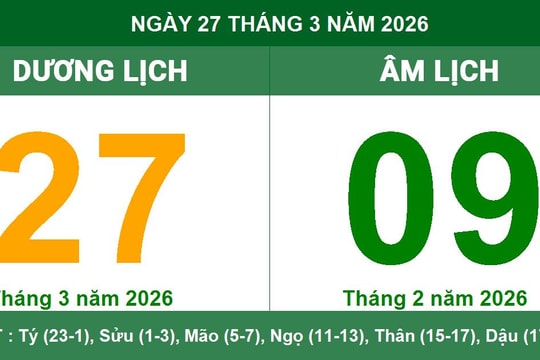 Lịch Âm Dương ngày 27/3/2026: Thận trọng ngày Sát Chủ và các lưu ý phong thủy