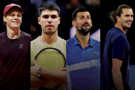 Sinner áp sát ngôi số 1 của Alcaraz, Zverev đẩy Djokovic khỏi top 3 ATP