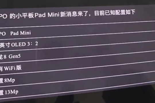 OPPO Pad Mini lộ diện: Chip Snapdragon 8 Gen 5 và pin 8.000 mAh thách thức iPad Mini