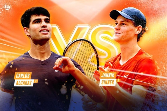 Jannik Sinner được dự báo vượt mặt Carlos Alcaraz tại Roland Garros 2026