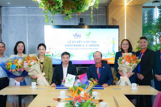 V-Green hợp tác Vikki Bank: Đẩy mạnh mạng lưới trạm sạc và tủ đổi pin xe điện