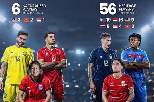 Việt Nam đứng thứ hai Đông Nam Á về số lượng cầu thủ nhập tịch 100%