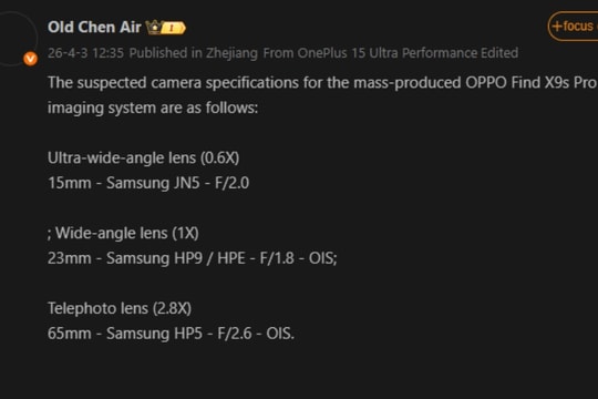 OPPO Find X9s Pro rò rỉ: Camera kép 200MP và pin 7.025 mAh trong thân máy nhỏ gọn