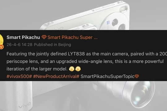 vivo X500 Pro Max lộ diện cấu hình: Camera Sony LYT-838 và pin 7,000 mAh