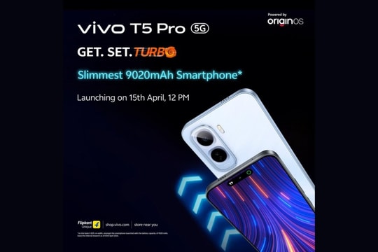 vivo T5 Pro 5G ra mắt: Pin 9.020 mAh trong thân máy siêu mỏng 8,25 mm