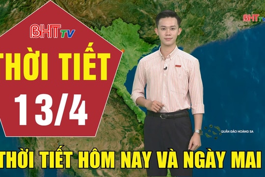 Dự báo thời tiết Hà Tĩnh đêm 12/4 ngày 13/4/2026