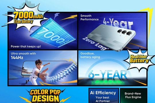 Cận cảnh realme Narzo 100 Lite 5G: Pin 7.000 mAh và thiết kế ArmorShell siêu bền