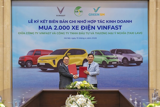 Taxi Lavi mua 2.000 xe điện VinFast: Thay thế toàn bộ xe xăng bằng đội xe thuần điện