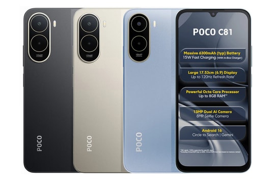 POCO C81 và C81x trình làng: Pin khủng 6.300 mAh, màn hình 120Hz, giá từ 2,79 triệu đồng
