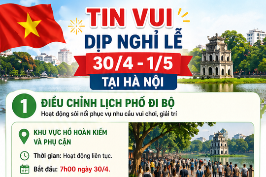 Tin vui cho hàng triệu người Hà Nội dịp nghỉ lễ 30/4 - 1/5/2026