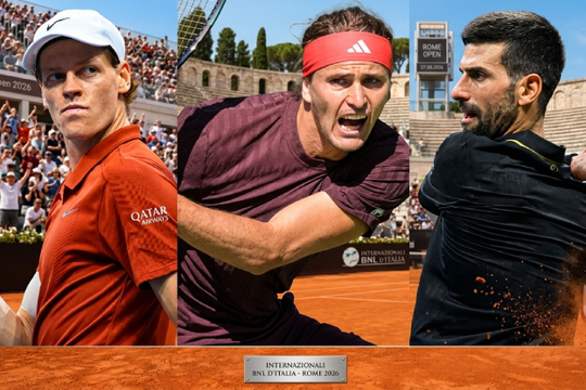 Rome Open 2026: Djokovic đối đầu Zverev, kịch bản chung kết trong mơ với Sinner