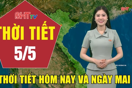 Dự báo thời tiết Hà Tĩnh đêm 4/5 ngày 5/5/2026