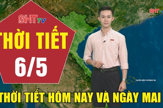 Dự báo thời tiết Hà Tĩnh đêm 5/5 ngày 6/5/2026