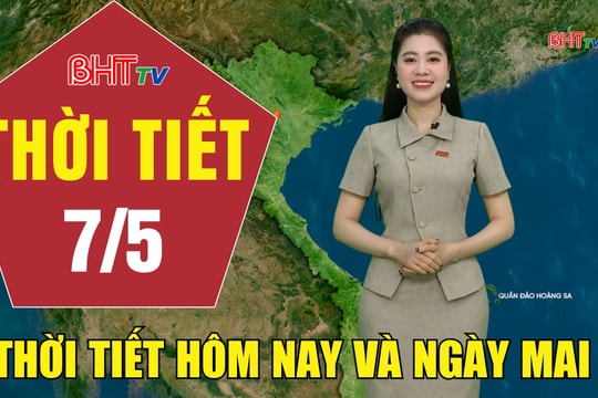 Dự báo thời tiết Hà Tĩnh đêm 6/5 ngày 7/5/2026