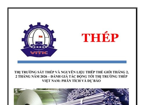 Thị trường thép thế giới tháng 2/2026: Giá quặng sắt ổn định ở mốc 99-102 USD/tấn