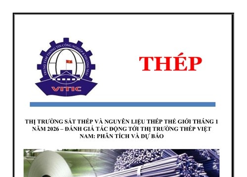 Giá thép thế giới tháng 1/2026 tăng nhẹ do kỳ vọng kích thích kinh tế từ Trung Quốc