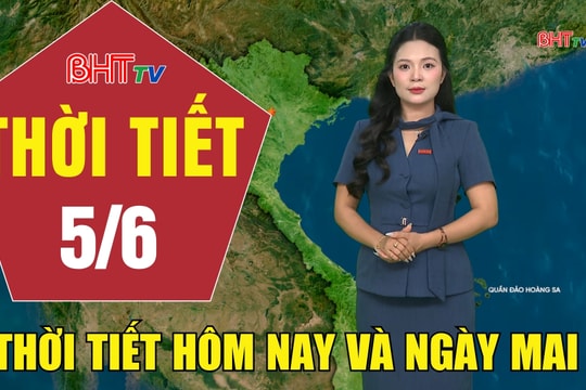 Dự báo thời tiết Hà Tĩnh đêm 4/6 ngày 5/6/2026
