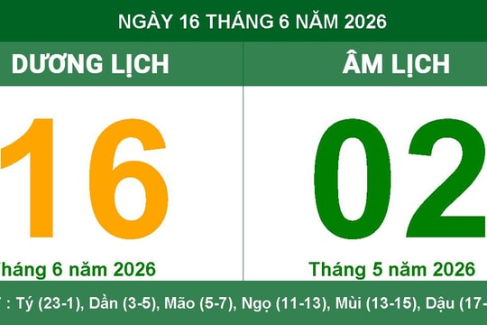 Lịch Âm Dương ngày 16/6/2026: Ngày Tốc Hỷ cát tường, thuận lợi khởi sự