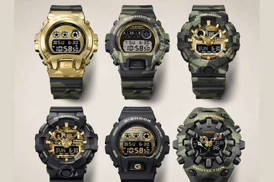 Casio ra mắt 4 mẫu G-Shock Bold Camo mới: Phân tích thiết kế và công nghệ mạ vàng