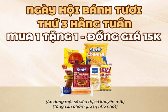 Mẹo mua bánh tươi đồng giá từ 5K và nhận ưu đãi Mua 1 Tặng 1 vào thứ 3 hàng tuần