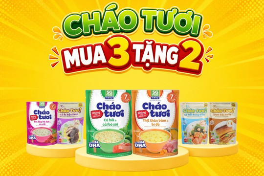Mẹo săn deal cháo tươi Cây Thị và SG Food mua 3 tặng 2 tại Bách hóa XANH