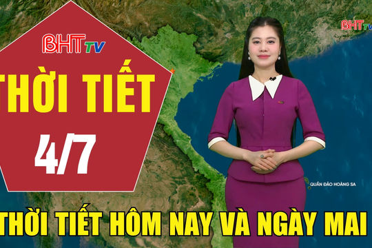 Bản tin Dự báo thời tiết Hà Tĩnh đêm 3/7 ngày 4/7/2026