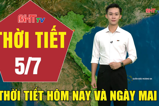 Bản tin Dự báo thời tiết Hà Tĩnh đêm 4/7 ngày 5/7/2026