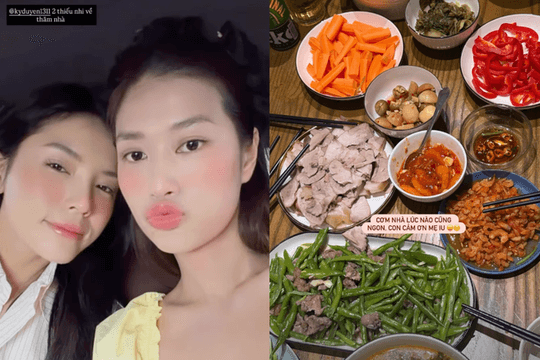 Kỳ Duyên và Thiên Ân: Khoảnh khắc đời thường ấm áp bên mâm cơm gia đình