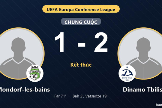 US Mondorf-les-bains 1-2 Dinamo Tbilisi: Dinamo Tbilisi giành chiến thắng