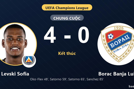 Levski Sofia 4-0 Borac Banja Luka: Levski Sofia giành chiến thắng