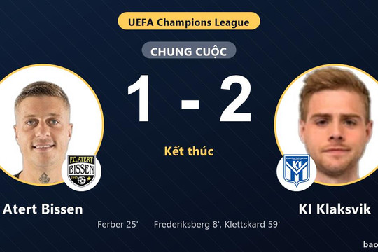 Atert Bissen 1-2 KI Klaksvik: KI Klaksvik giành chiến thắng